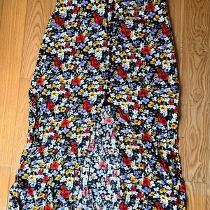 Forever 21 Floral Maxi Skirt - Black, Red, Yellow, White